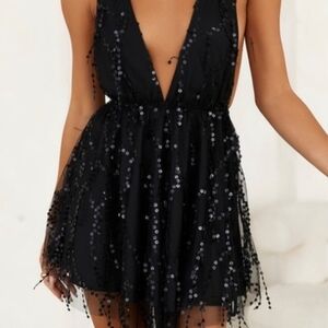 Elegant Black Sequin Dress